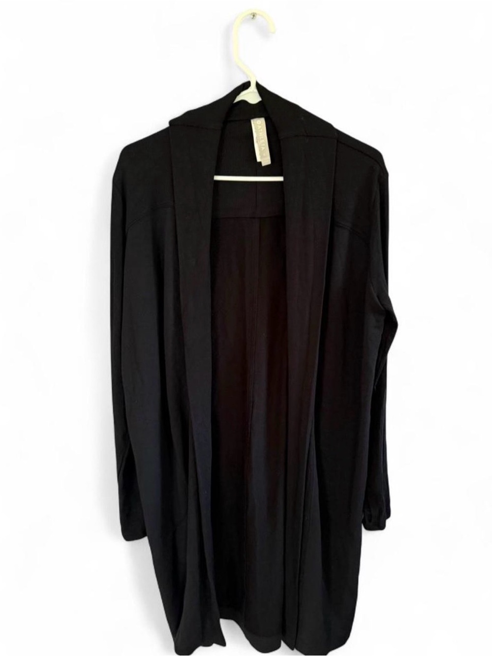 Athleta Black Open-Front Longline Cardigan